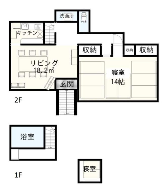 Půdorys ubytování ガチンコBBQロッジ北軽井沢