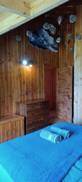 Postel nebo postele na pokoji v ubytování Hostel Calafquen Adventure Coñaripe