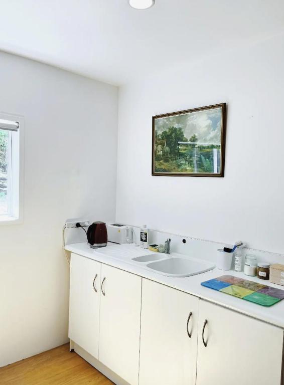 Kuchyň nebo kuchyňský kout v ubytování Private guest suite near the airport 1-4 guests