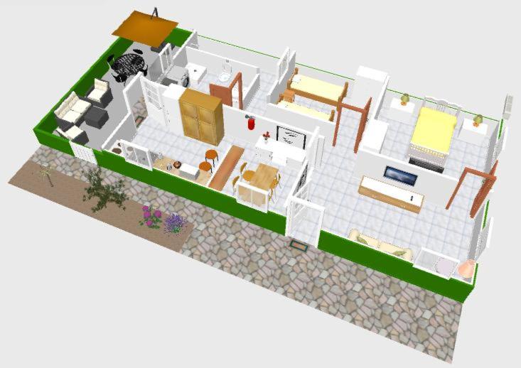 a rendering of a house with a floor plan at La Estancia en La Frontera El Hierro in Frontera