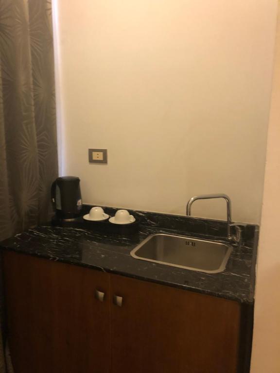 Kuchyň nebo kuchyňský kout v ubytování Maadi Hotel