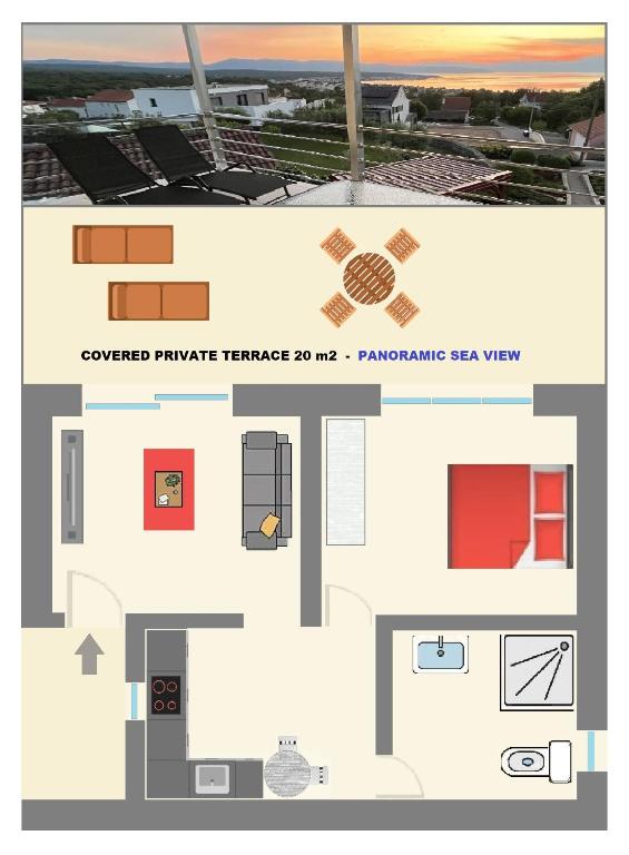 Půdorys ubytování Apartments Kremenici