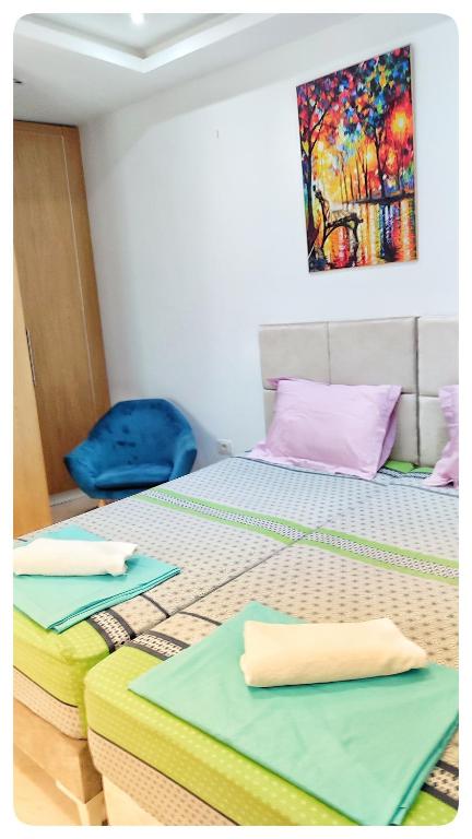 Postel nebo postele na pokoji v ubytování Appartement à La Marsa