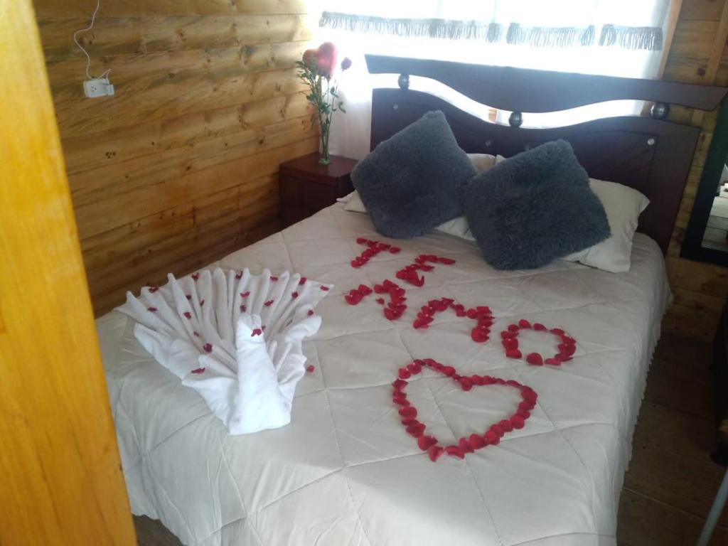 Postel nebo postele na pokoji v ubytování Cabaña alto de torres