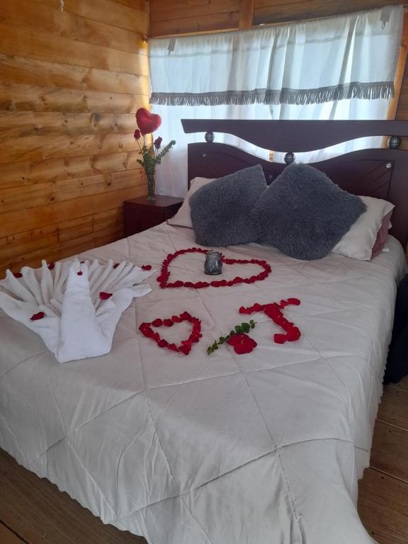 Postel nebo postele na pokoji v ubytování Cabaña alto de torres