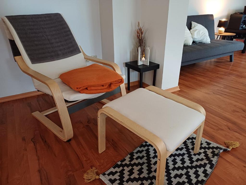 Posezení v ubytování Ferienwohnung am Ulrichsgrünbach