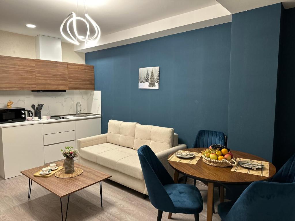 Kuchyň nebo kuchyňský kout v ubytování Kristal bakuriani Resort C block 202