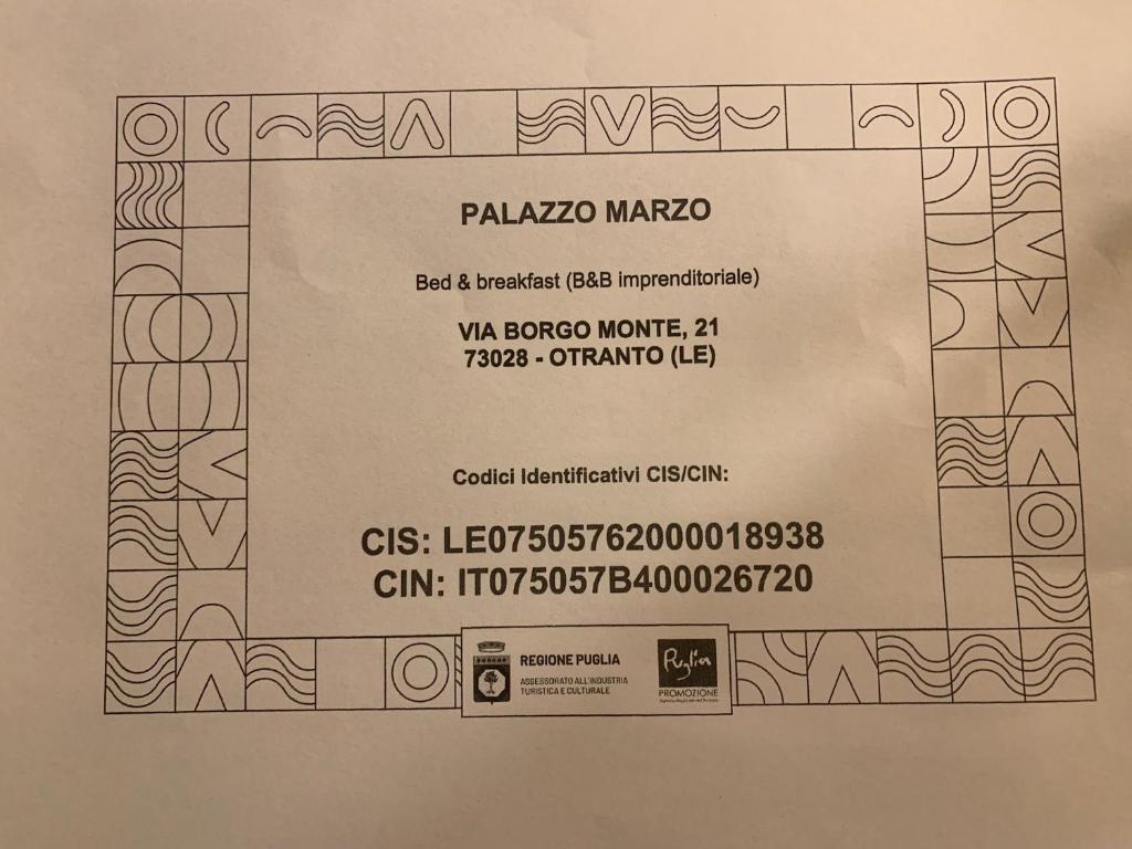 Kép B&B PALAZZO MARZO szállásáról Otrantóban a galériában