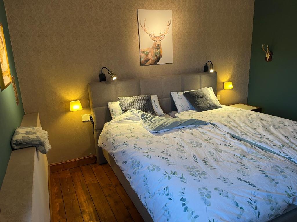 Ein Bett oder Betten in einem Zimmer der Unterkunft Ferienhaus Brinker Bleibe