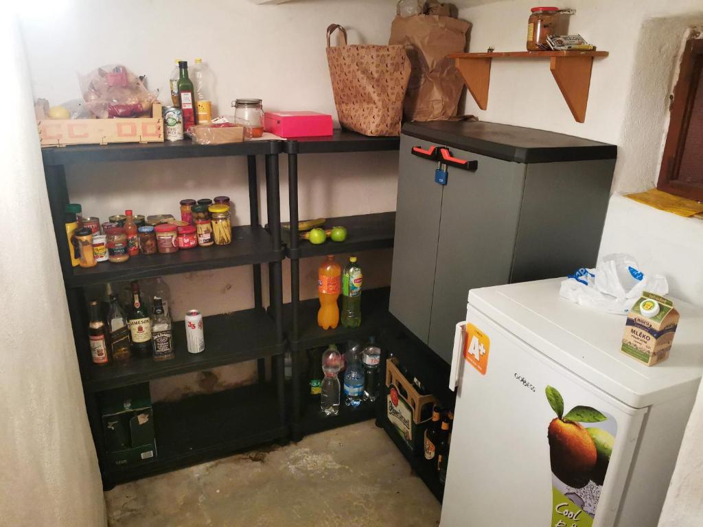 Kuchyň nebo kuchyňský kout v ubytování Chalupa u Matucha