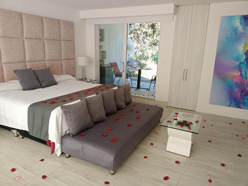 Postel nebo postele na pokoji v ubytování Mirador samsara Suite Luxury piso completo