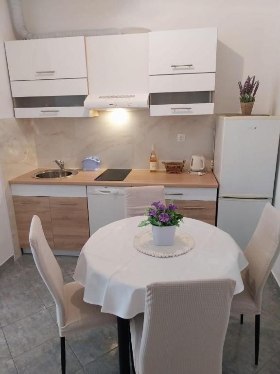 Kuchyň nebo kuchyňský kout v ubytování Apartments Josip