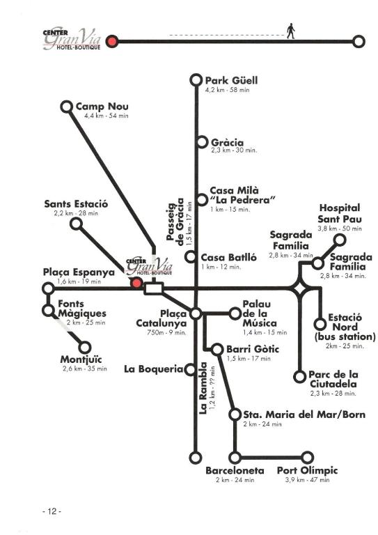 a map of the subway system at Center Gran Via in Barcelona