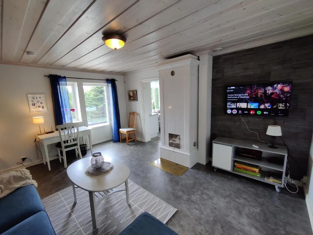 TV a/nebo společenská místnost v ubytování Lottefors Logi