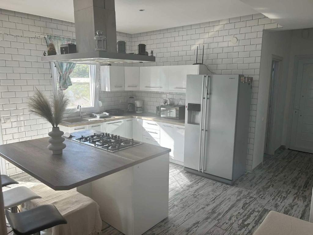 Kuchyň nebo kuchyňský kout v ubytování Flat in Makrygialos