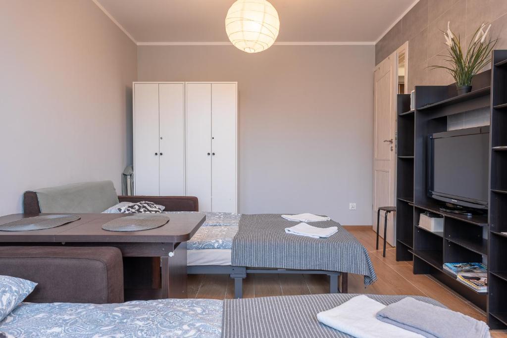 Posteľ alebo postele v izbe v ubytovaní Apartament Centrum 32m2 Kłodzko - Przyjaciół Ziemi Kłodzkiej