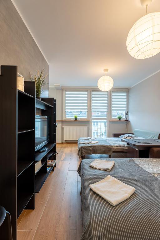 Posteľ alebo postele v izbe v ubytovaní Apartament Centrum 32m2 Kłodzko - Przyjaciół Ziemi Kłodzkiej