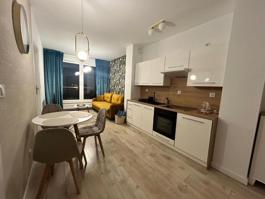 Η κουζίνα ή μικρή κουζίνα στο Apartament Skarbowa Star