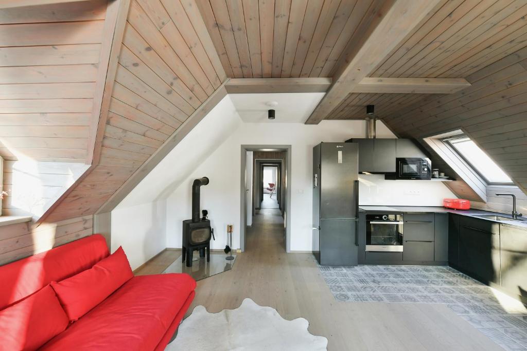 Kuchyň nebo kuchyňský kout v ubytování Apartmán v srdci Krkonoš