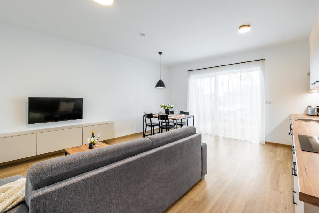 Kuchyň nebo kuchyňský kout v ubytování Apartmány Lošov