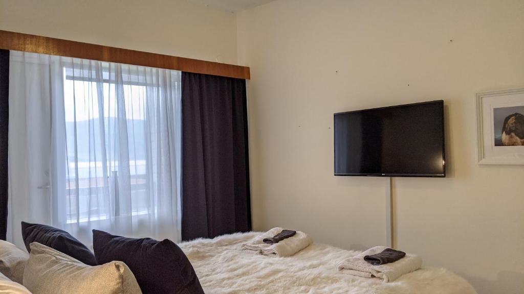 Televisyen dan/atau pusat hiburan di Flateyri guesthouse