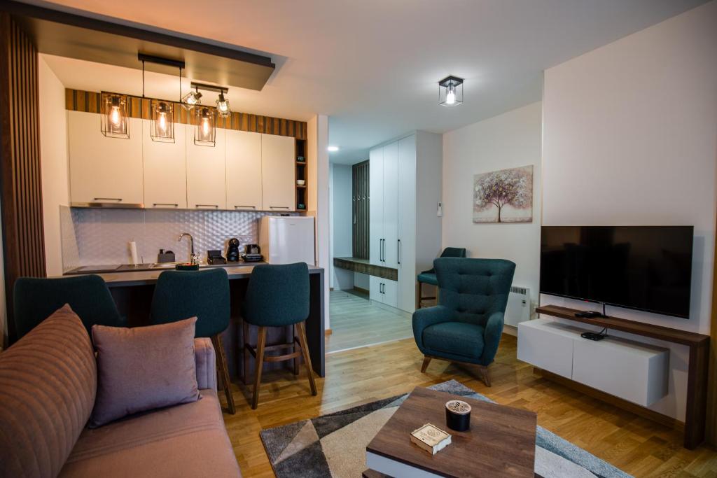 TV a/nebo společenská místnost v ubytování TOP VIEW apartment 39