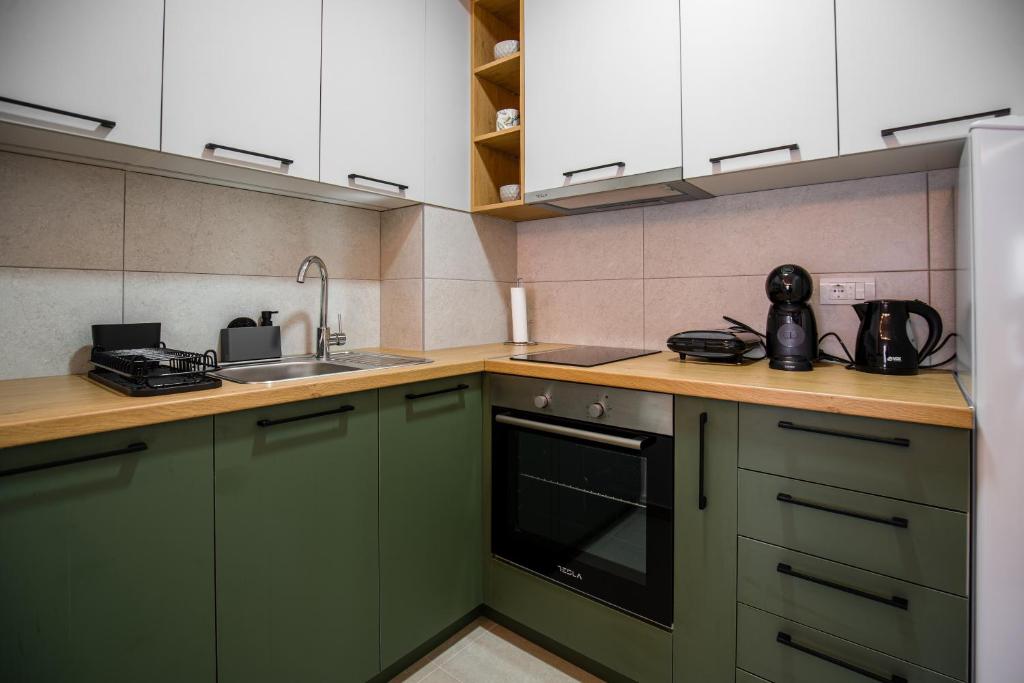 Kuchyň nebo kuchyňský kout v ubytování TOP VIEW apartment 46