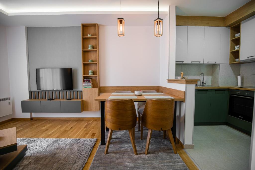 Kuchyň nebo kuchyňský kout v ubytování TOP VIEW apartment 46