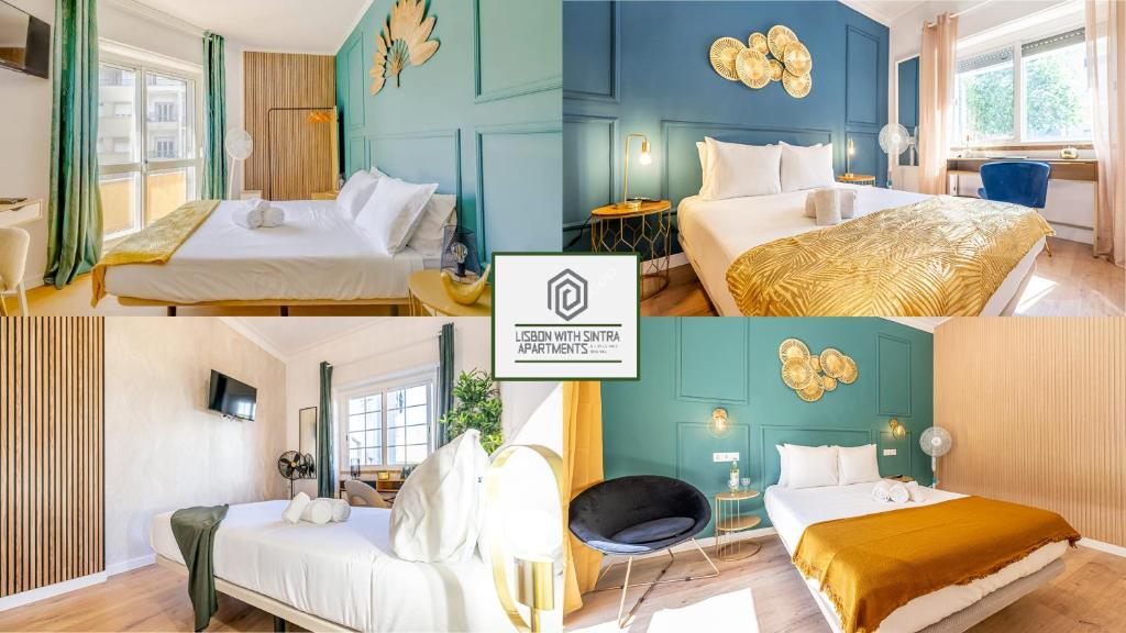 Cama ou camas em um quarto em Goa Square by Lisbon with Sintra