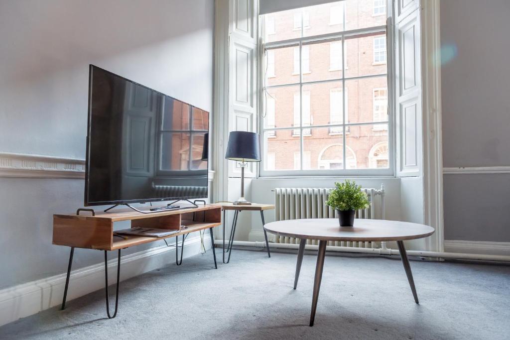 TV a/nebo společenská místnost v ubytování Leevin Studios