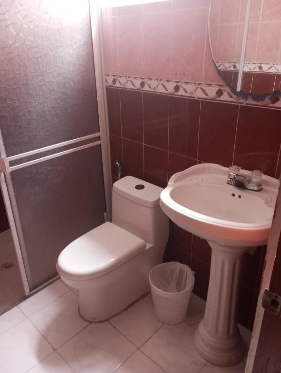 Koupelna v ubytování Nahimara Champeta Hostel