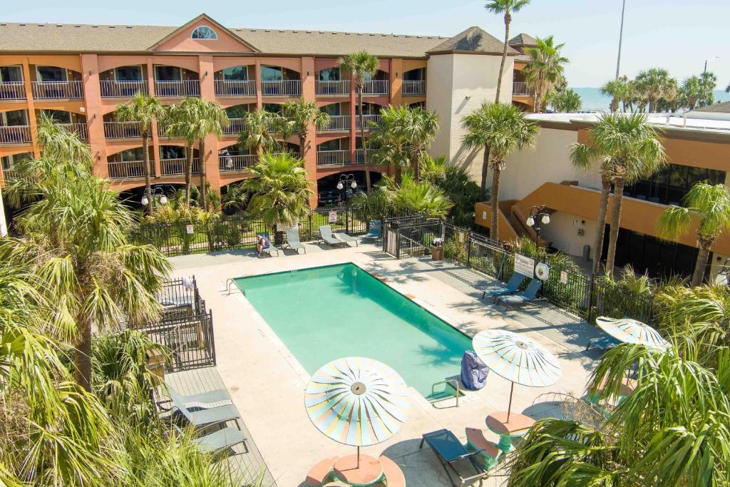 Bazén v ubytování Beachfront Palms Hotel Galveston nebo v jeho okolí