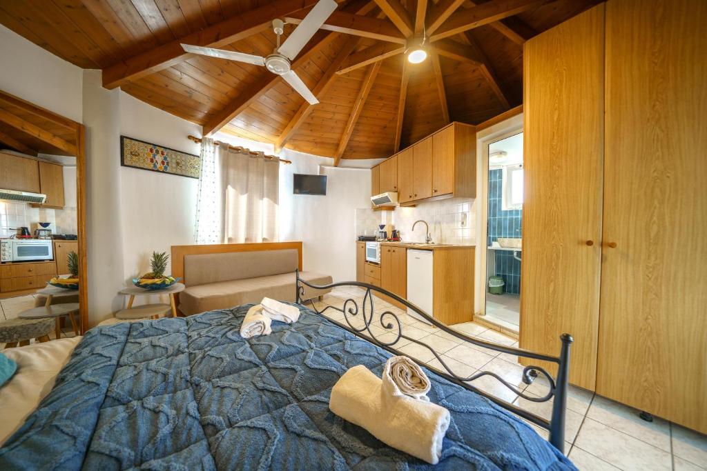 Kuchyň nebo kuchyňský kout v ubytování RODI BLUE apartments