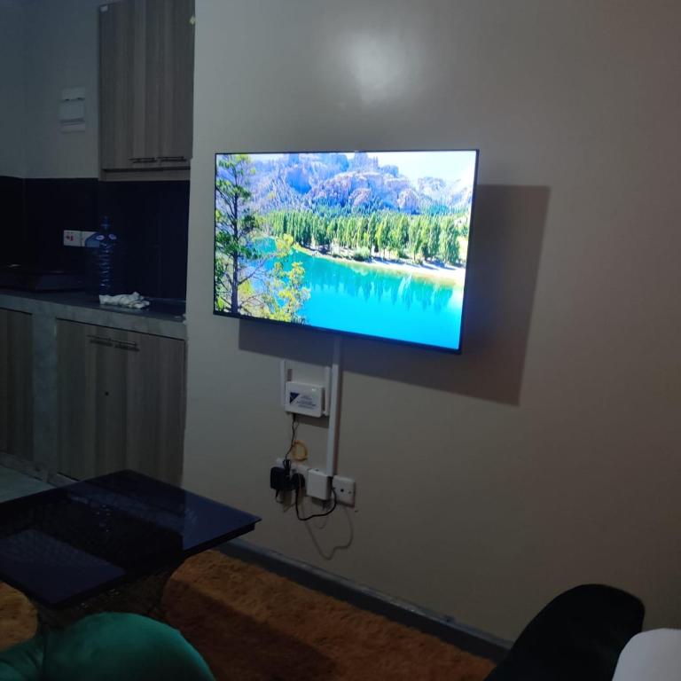 TV a/nebo společenská místnost v ubytování Jessy Stays Nairobi Fedha Estate