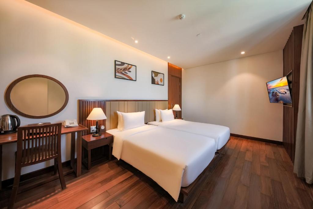 Phòng Deluxe 2 Giường Đơn Nhìn Ra Một Góc Biển