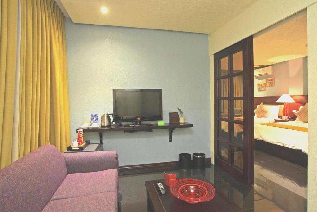 TV a/nebo společenská místnost v ubytování Hotel Centro Puerto Princesa Near Airport