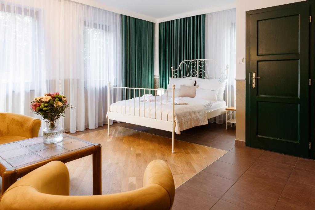 Postel nebo postele na pokoji v ubytování Dom Potok