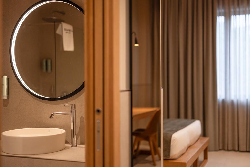 Koupelna v ubytování Hotel Leopardi