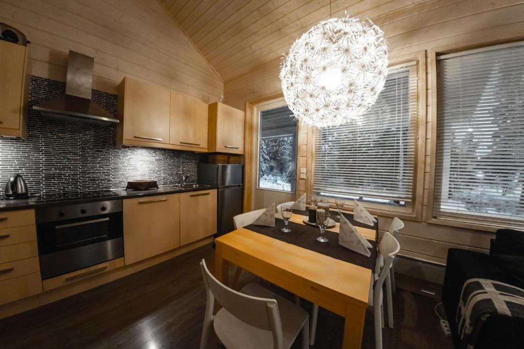 Kuchyň nebo kuchyňský kout v ubytování Hotel Ylläsrinne