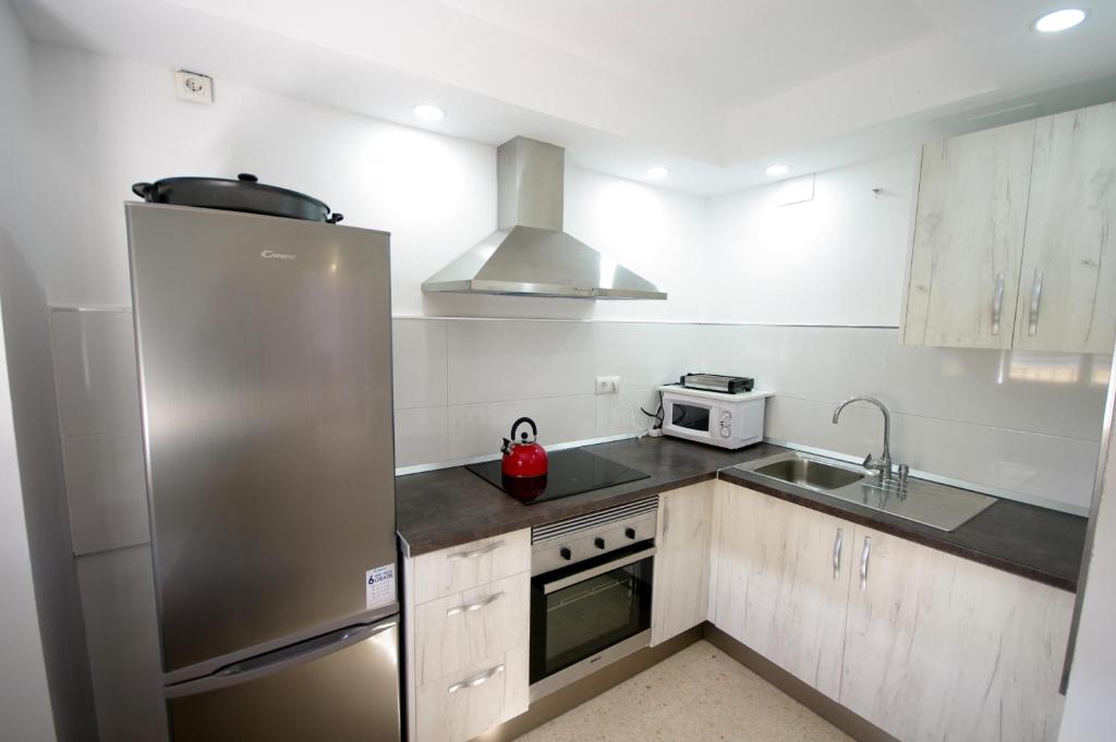 Kuchyň nebo kuchyňský kout v ubytování Livingtarifa Casa Del Mar