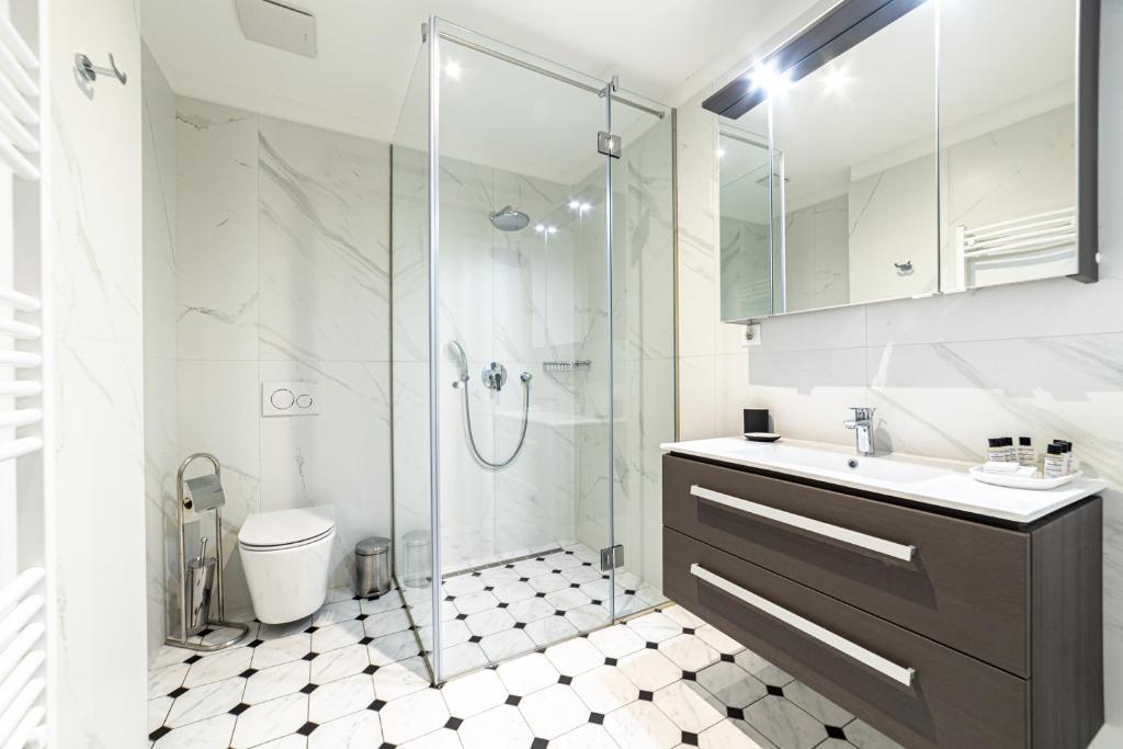 Koupelna v ubytování Kozmo Residences Budapest
