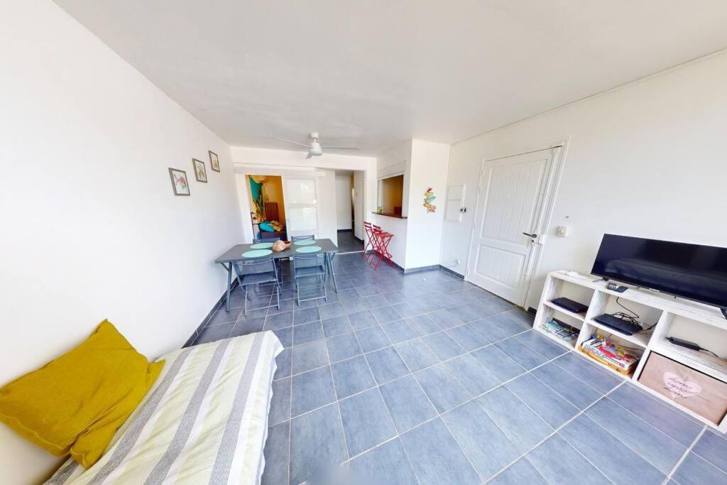 TV a/nebo společenská místnost v ubytování Appartement face à la mer 2 chambres