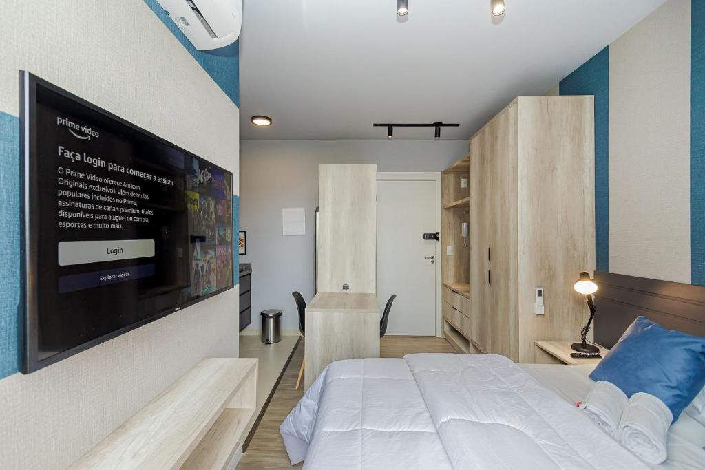 Postel nebo postele na pokoji v ubytování Estudio no Ecoville - ECO0516