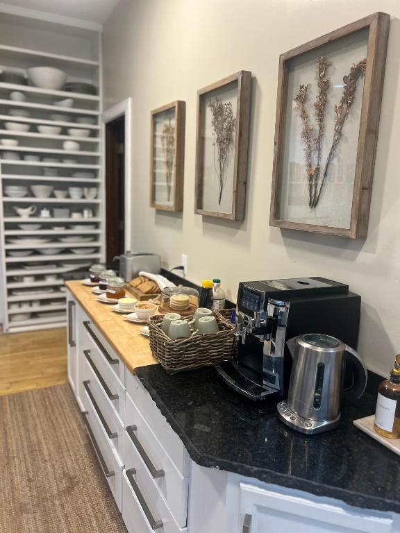 a kitchen with a counter with a coffee maker on it at No. 5 East in Winnipeg