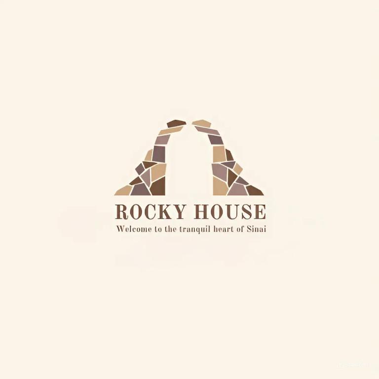 um logótipo para uma casa rochosa com um triângulo em Rocky House em Dahab