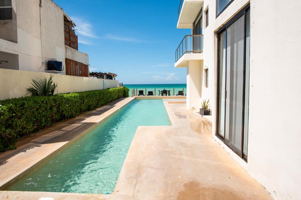 Illustration of Eco Friendly Luxury Penthouse Apartments With Oceanfront And Private Beach Access