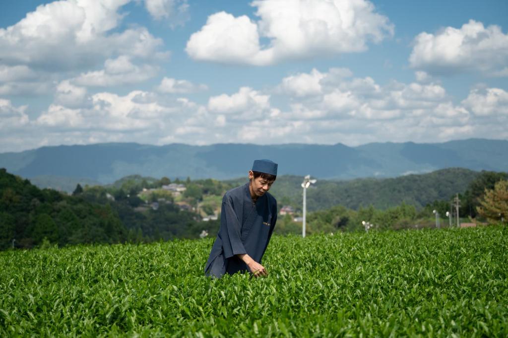 a man standing in a field of green grass at JW Marriott Hotel Nara in Nara