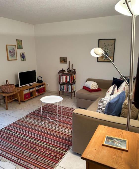 Posezení v ubytování Charming apartment in Kandersteg