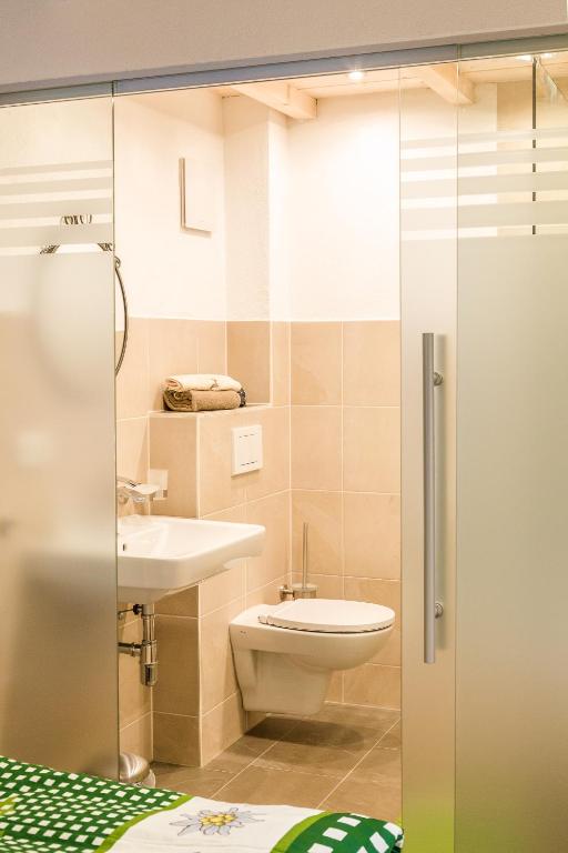 Koupelna v ubytování Zugspitzchalets
