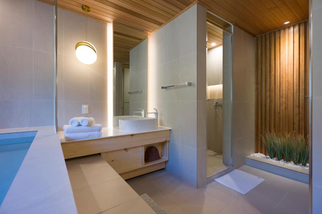 Koupelna v ubytování Hotel Yusurim